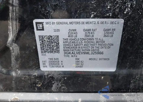 2021 GMC Terrain Awd Slt z USA, uszkodzony, nr VIN 3GKALVEV9ML325966